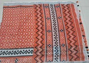 Stylish orange Printed Saree