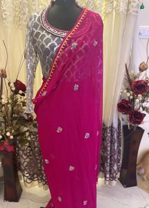Elegant Pink ready to wear Saree