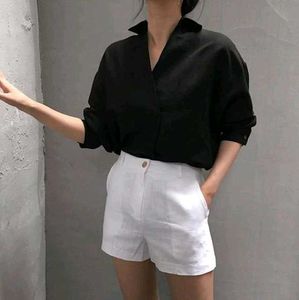 Black Button-Down Top