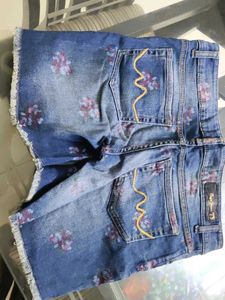 Floral Denim Shorts