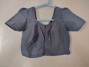Grey Blouse - Short Sleeve