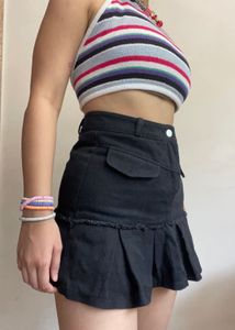 Black Denim Skirt