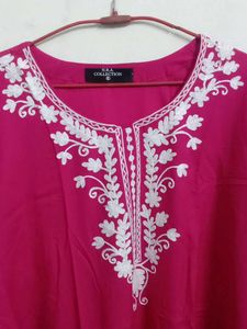 Elegant Pink Embroidered Kurta