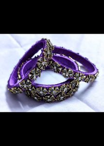 Purple & Gold Bangle Set