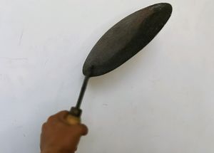 Iron Tawa &amp; Handle By wood