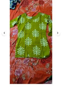 Green Embroidered Kurti Top