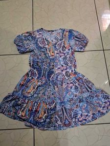 Paisley Print Mini Dress