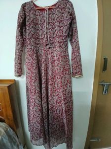 Full sleeve floral gown with dupatta