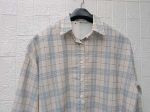 New with tag Pinterest Blue Plaid Long Sleeve Shir