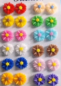 8 Colourful Flower Earrings