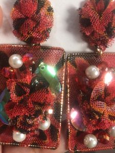 RED BLACK EARRINGS
