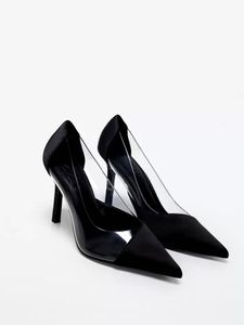 MANGO BLACK VINYL HEELS