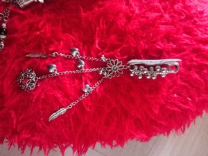 New Designer Silver Oxide Saree Pin
