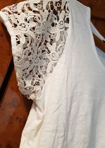 White Top With Pretty Cutout Sleeves