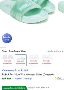 Puma Fenty Fur Slides Mint