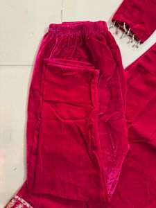 Beautiful Pink Velvet Dress Without Duppata