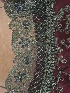 Burgundy Embellished Party Dress
