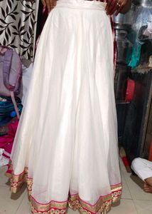 embroidery C cut design long gown with lehenga