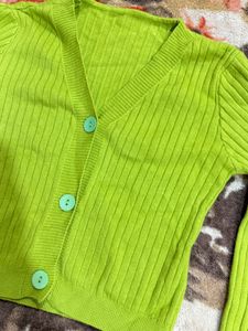 Green Knit Cardigan