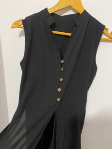 Elegant Black Sleeveless Maxi Dress