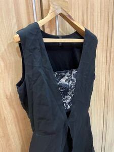 Asymmetrical Lace Black Top- Size S