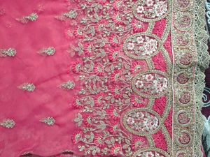 Embroidered Pink Saree