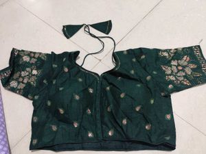 Embroidered Green Blouse
