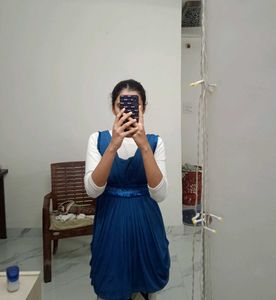 Blue Sleeveless Dress(only Top)