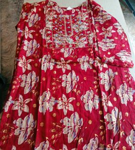 Printed Rayon Kurti Set For Women