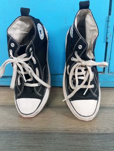 Black High Top Platform Sneakers