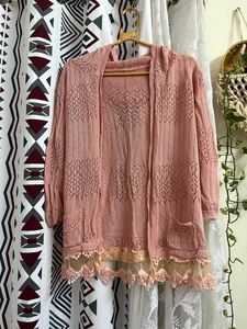 Lace Pink Jacket With Hoodie