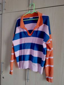 Striped Collared Sweater