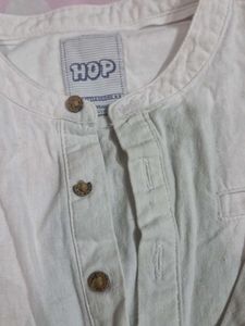 HOP White Henley Shirt