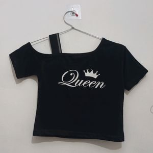 One Off Shoulder Black Top