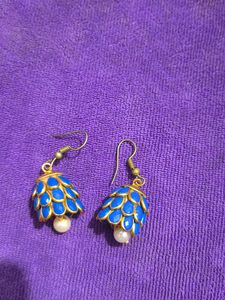 Blue Jhumka Earrings