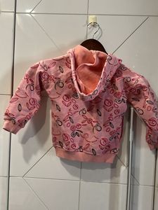 Girl&#39;s Floral Zip-Up Hoodie