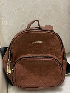 Steve Madden Embossed Brown Mini Backpack