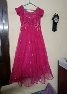 Pink Embroidered Indian Dress