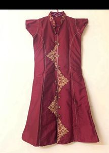 Princess Maroon Mastani Silk Kurta