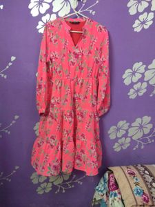 Pink Floral Mini Dress