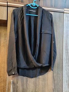 ZARA Black WRAP TOP