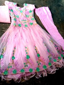 Pink Embroidered Anarkali Suit