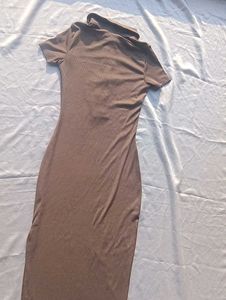 Brand New (Newme) Solid Slit Ribbed Dress