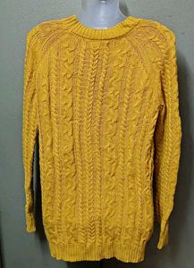 Yellow Knit Pullover Sweater