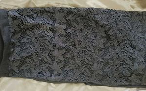 Gray Skirt with Lace Detail