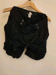 Satin Black Shorts