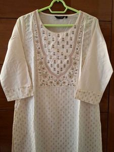 Embroidered White Kurta