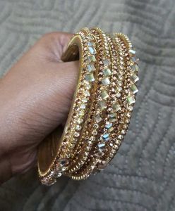 Glass Golden Bangles