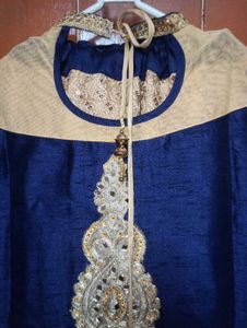 Elegant Blue &amp; Gold Kurta Set