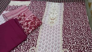 Pakistani Printed Rayon Suite With Cotton Dupatta